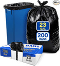 23 Gallon Trash Bags 1 Mil Black Waste Bags Fits Slim Jim 23 Gal Trash Cans 29 x 44 Tall Garbage Trash Can Liners 200 Pack