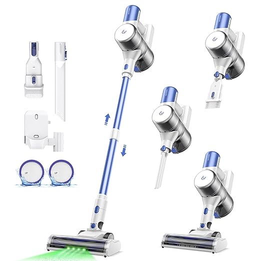 Ultenic U10 Ultra Cordless Stick Vacuum Cleaner 450W Motor 30KPa Suction Max 40mins Runtime Anti-Tangle Brush 1L Dustbin Capacity Stick Vacuum for Home Pet Hair Hardwood Floors and Carpets