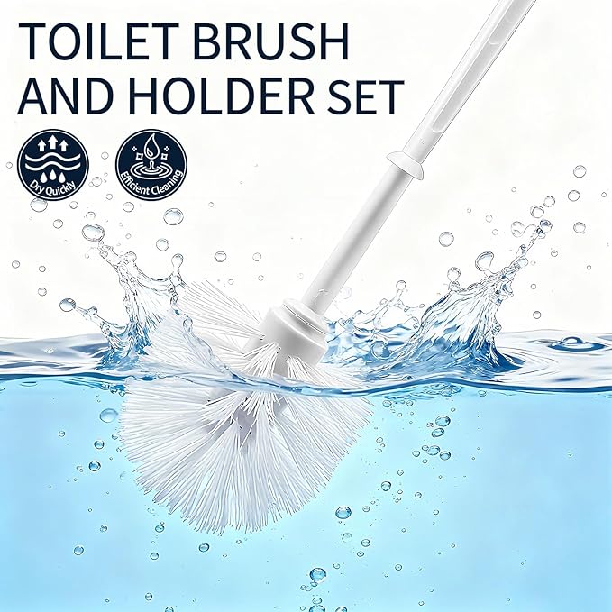 12 Pack Toilet Brushes and Holders Set13 Inch Toilet Bowl Brushes for BathroomToilet Scrub Brush with Storage Rack for Bathroom Accessories White