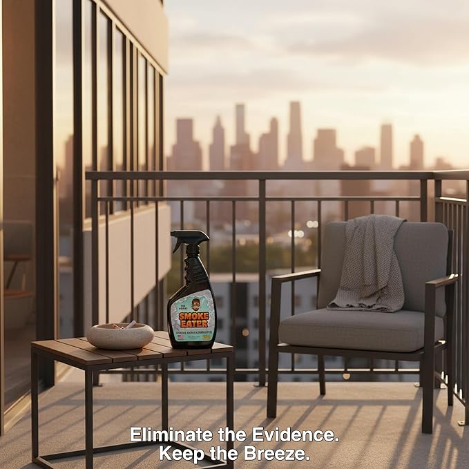Smoke Eater Odor Eliminator Spray Sea Breeze Scent 22oz - Breaks Down Smoke Odors at the Molecular Level - Works on Fabric Carpet Cars Furniture - Made in USA