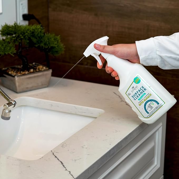 Juniper Surface Cleaner With Bleach All-Purpose Cleaner for Bathroom Kitchen Toilet 25 Fl. Oz Trigger Spray Bottle (Pack of 12) Total 300 Ounce