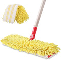 AKOMA Dual Sided Dust Mop Flip Head Dry and Wet Mops for Floor Cleaning with 2 Washable Microfiber Pads Mopping for Home Office Bathroom Hardwood Tile FloorYellow Cleaner Tools