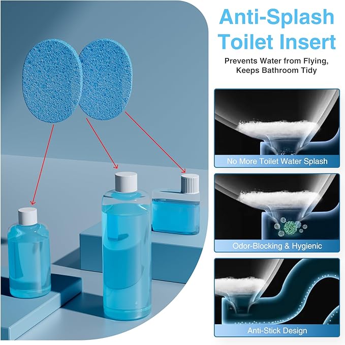 Toilet Foam Shield Tablets Anti-Splash &amp Deodorizing Bathroom Freshener Stain-Resistant Protective Foam Layer for Smart and Regular Toilets 36 Tablets per Box