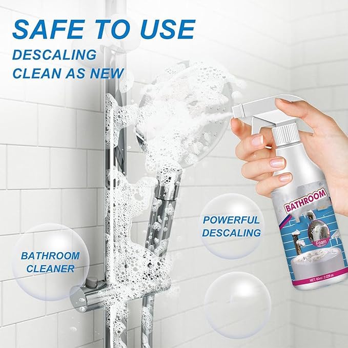 Jue Fish Bathroom Descaler Profession Bathroom Descaler Cleaner Bathroom Descaler Foam Cleaner Bathroom Descaler Stubborn Stains Cleaner Fresh Scent 2 Ounce Bottle (5Pcs)