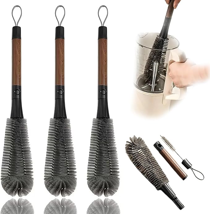 Soft Bristle Silicone Cup Brush360° Flexible Silicone Bottle Brush with Long HandleMultifunction Cleaning Tool (3pcs)