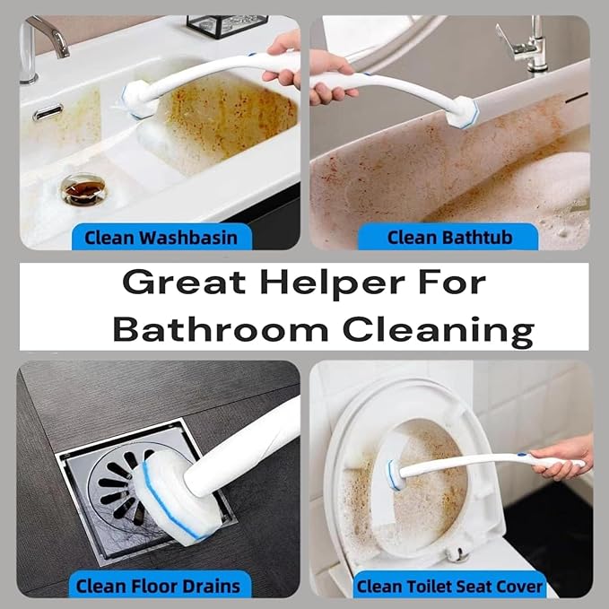 Disposable Toilet Wand Refills Compatible with Most Bowl Brush Wands Deep Cleaning Scrubber Pads for Stain Removal (100 WHITE)