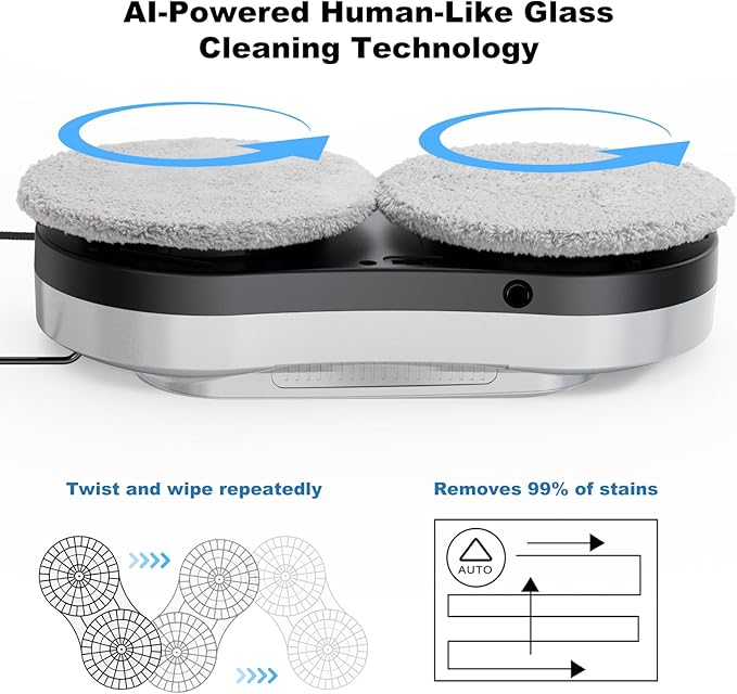 Automatic Window Cleaning Robot Auto Dual Water Spray &amp AI Path PlanningEdge Detection &amp Remote Control Smart Window Cleaner Robot for Highrise Glass Inside &amp Outside
