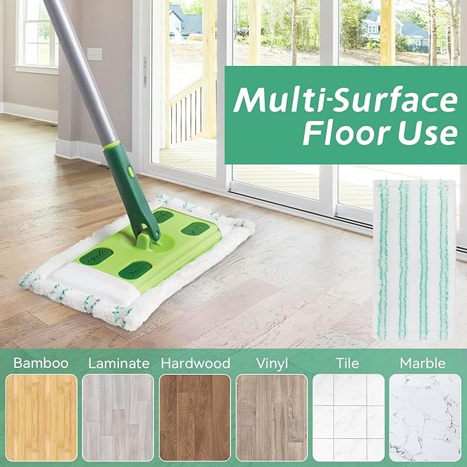 Microfiber Mop Pads Replacement for Quick Shine Hard Surface Floor Polish Mop: Washable &amp Reusable Mop PadWet Dry HardFloor Cleaning Refills (6 Pack)