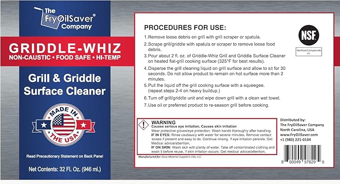 Griddle-Whiz Flat Top Grill Cleaning Kit - 4-Pack Griddle Cleaner w/ Scraper Tool &amp Pumice Stone for Tough Grease Food Residue &amp Buildup on Griddles &amp Flat Top Grills - by FryOilSaver (32