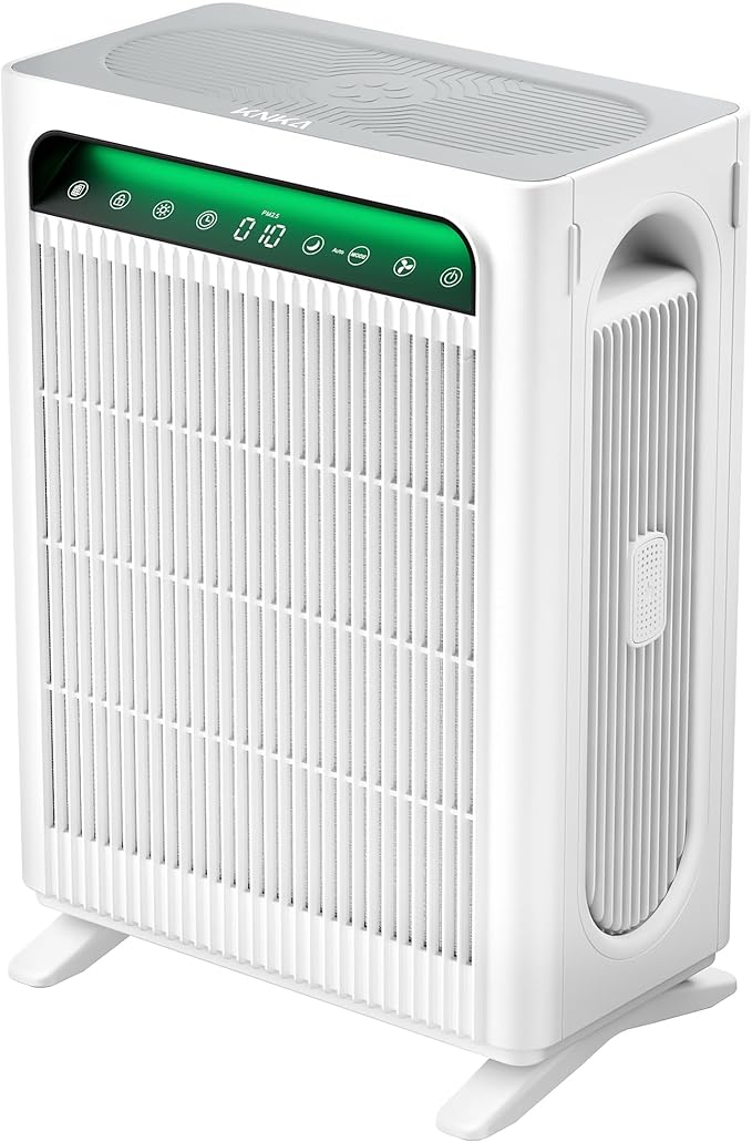 KNKA Air Purifier for Home Bedroom Large Room Up to 1695 Ft² in 1 Hr HEPA Air Cleaner with Washable Pre-Filter AQI Display ECO Mode Sleep Mode Pet Mode for Pets Dust Pollen APH4000