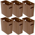iTouchless SlimGiant 4.2 Gallon Toffee Brown Plastic Trash Can with Handles 6-Pk 16 Liter Capacity Space-Saving Design Ideal for Bathroom Office Bedroom Under Sink Storage