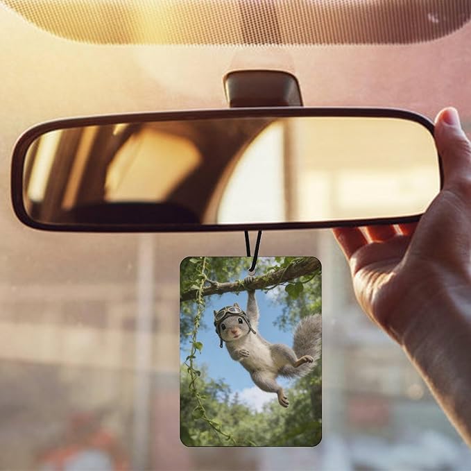 5PCS Car Air Freshener Hanging Personalized Double Sided Squirrel Swinging Car Fresheners Long Lasting New Cars Scents Cute Automotive Freshies for Closets Drawers (tea)