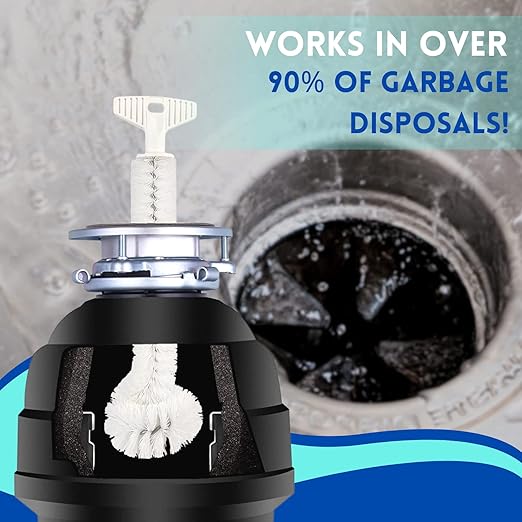 Universal Garbage Disposal Cleaner and Deodorizer 12 Long Sink &amp Drain Brush Cleaner for Eliminating Residues &amp Odor Sturdy T-Grip Handle USA Made Sink Disposal Cleaning Brush by FryOilSav