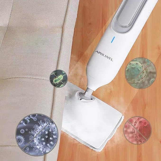 Cordless Electric Mop Multifunctional Steam Mop Electric Mop Scrubbing Mop High Temperature Cleaner Including 2 Replaceable Microfiber Pads White