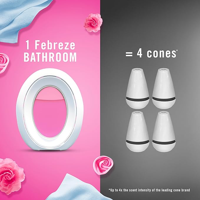 Febreze Bathroom Air Freshener Odor-Fighting Plug-In Alternative Home Bathroom &amp Kitchen Use Downy April Fresh Scent 6 Count