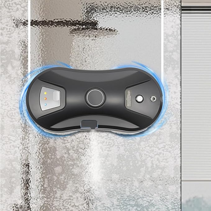 Window Cleaning Robot Automatic Water Spray Window Washer Robot 2800Pa Strong Suction Smart Window Cleaner Remote Control Window Washer Robot for Windows Tiles Glass Door (Black)