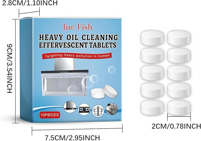 Kitchen Grease Cleaning Sheets Multi-Purpose Degreaser For Stovetops &amp Surfaces Fast Dissolving(2PCS)