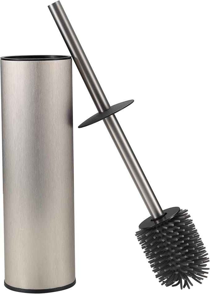 Toilet Brush and HolderStainless Steel Toilet Brushes for Bathroom with Holder 2pack Brushed Nickel