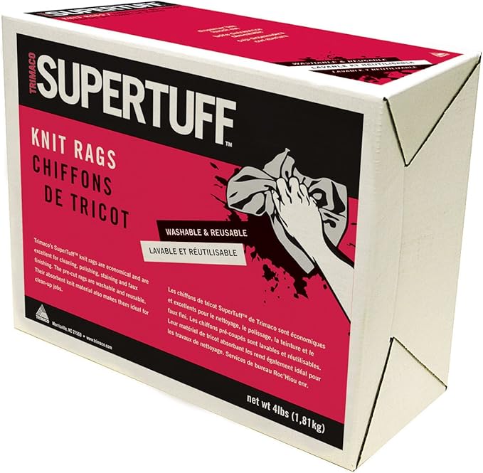 Trimaco 10432 4lb Compressed Box SuperTuff White T-Shirt Knit Rags 5