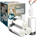 FORID Medium Drawstring Trash Bags - Plastic Garbage Bags 8 Gallon (30 Liter) White Disposable Can Liners for Kitchen Bedroom Bathroom Home Office (120 Counts) - Durable &amp Thick Trash Bags