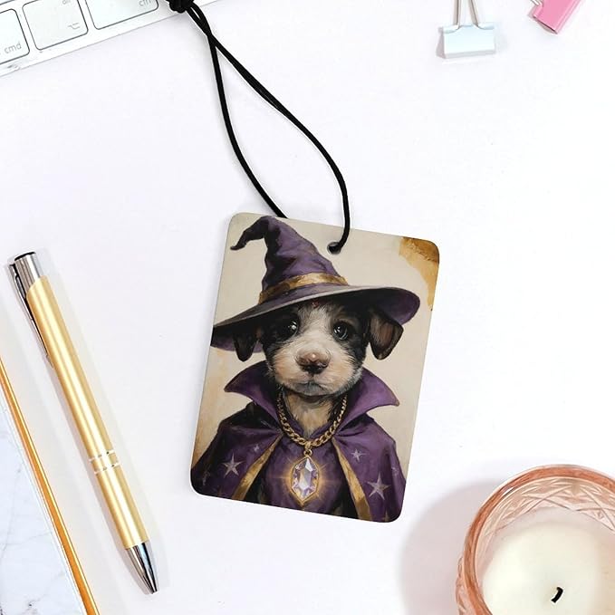 5PCS Car Air Freshener Hanging Personalized Double Sided Wizard Pup Car Fresheners Long Lasting New Cars Scents Cute Automotive Freshies for Closets Drawers (tea)