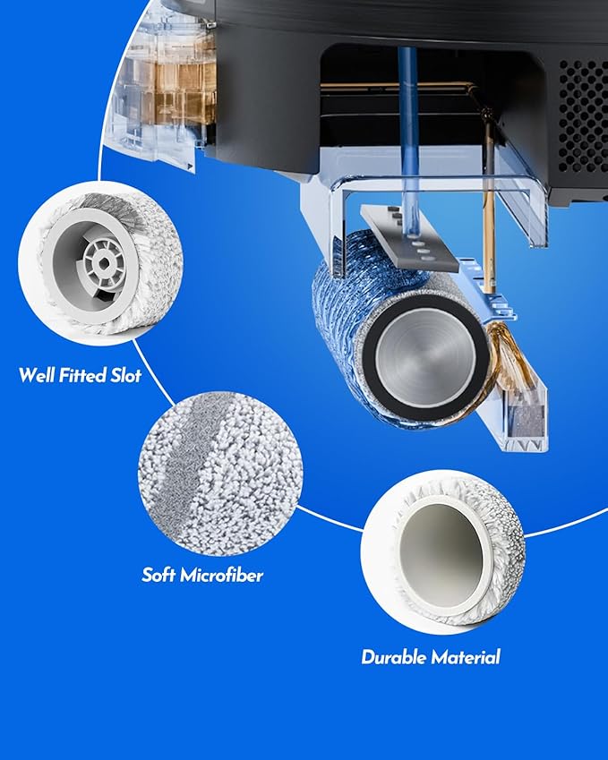 X11 OmniCyclone Accessories Kit for Ecovacs Deebot X11 OmniCyclone/X11 Pro Omni/T80S Omni/Yeedi S16 Plus Robot Vacuum Deebot x11 Replacement Parts:2 Main Brush 4 Roller Mop 6 Side Brush 4 Filter