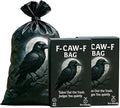 F-CAW-F Trash Bags 60 Count Funny Crow Design Eco-Friendly Waste Bags Humorous Takes Out the Trash Judges You Quietly Leak-Proof Tear-Resistant for Home Office and Outdoor Use (2 PCS)