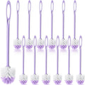 12 Pcs 17.3 Inch Purple Toilet Brush Bulk with Hook Hole Long Handle Toilet Bowl Cleaner Scrubber for Bathroom Household Cleaning Supplies Christmas Home Gifts