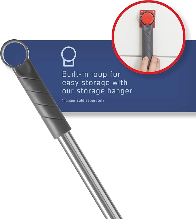Premium Rubber Floor Brush with 11.5-Inch Squeegee &amp Stainless Steel Handle - for Carpets &amp All Surfaces - Pet Hair Fur Remover Broom - Extendable up to 56 Inches