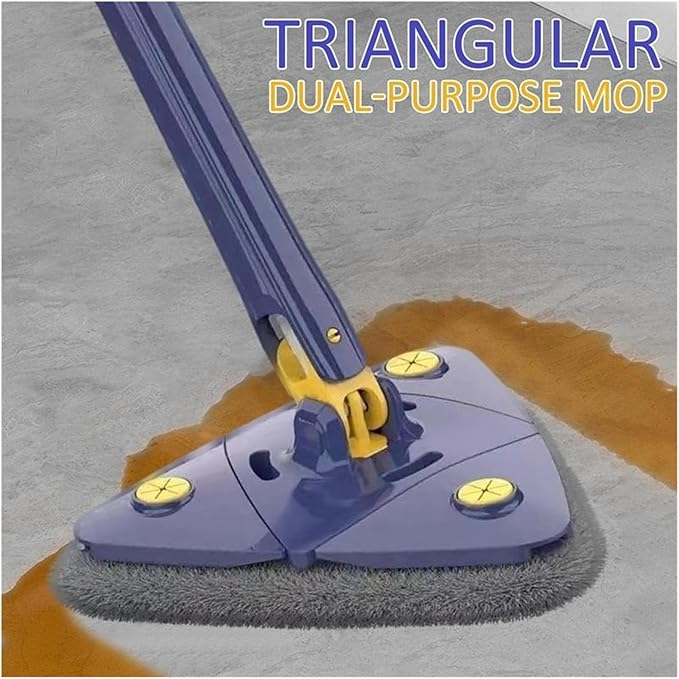 Triangle Mop Long Handle Wall Cleaner Mop Wet Dry Cleaning Supplies 360 Degree Rotatable Extendable Cleaning Tools for Floor