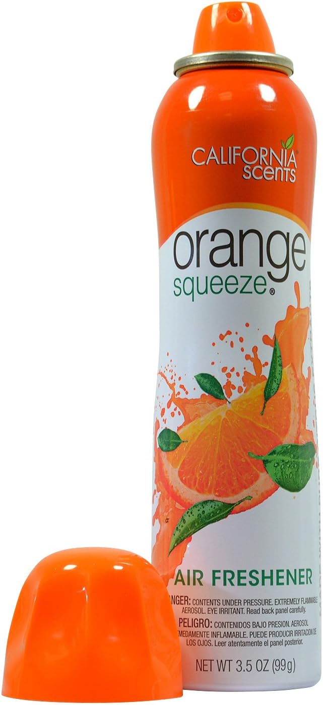 California Scents Orange Squeeze 3.5 Oz Air Freshener Spray (4 Packs Orange Squeeze)