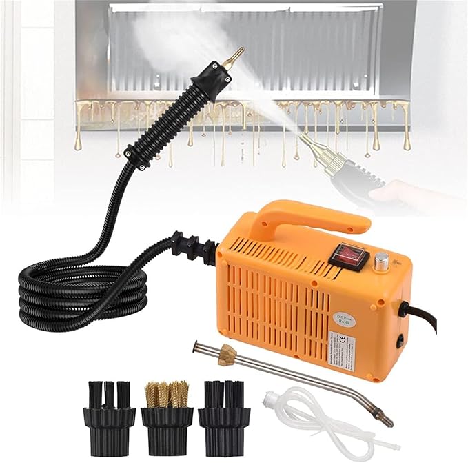 2600W Steam Cleaner Handheld High Temperature Pressurized Steam Cleaning Machine with Extension Tube Brush Heads for Kitchen Bathroom Car
