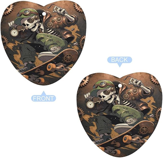 5PCS Car Air Freshener Hanging Personalized Double Sided Steampunk Skull Car Fresheners Long Lasting New Cars Scents Cute Automotive Freshies for Closets Drawers (tea)