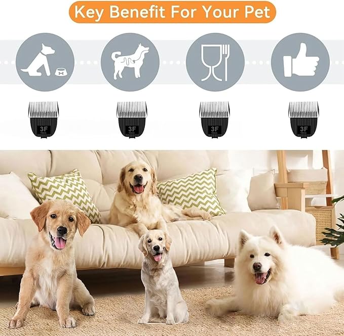2 Pack Replacement Blade for nebot P1 Pro Pet Grooming Kit &amp VacuumSize-3F Cut Length 1/2(13mm)Made of Ceramic Blade &amp Stainless Steel Blade