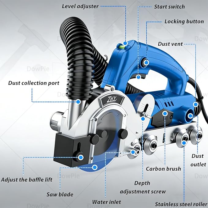 Automatic Electric Grout Cleaner Tile Joint Cleaning Machine with Adjustable Cutting Depth High Speed Brush &amp Dust Bag for Ceramic Tile Floor &amp Wall Seams 4sets