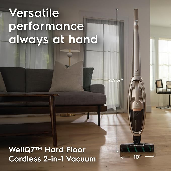 Electrolux WellQ7 Hard Floor Cordless 2-in-1 Vacuum with PowerPro Roller for Hard Surfaces 50-Minute Run Time 2 Power Modes Soft Sand