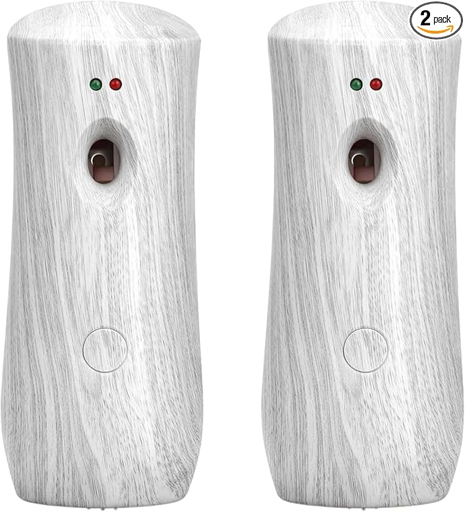 Automatic Air Freshener Spray Dispenser (2-Pack) Free Standing or Wall MountedBattery Operated Sprayer for Home Indoor Bathrooms Offices Hotels and Commercial Places (BHW-01)