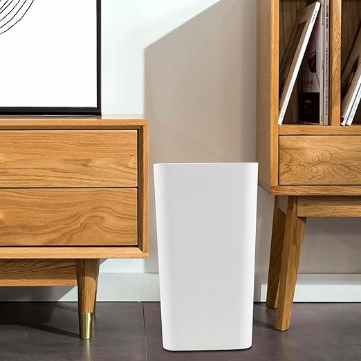 3 Packs 4.5 Gallon Plastic Wastebasket Open-top Trash Can White