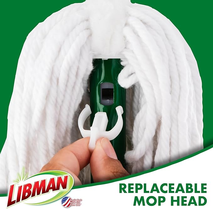 Libman Tornado Mop Refill Direct Replacement Head for Libman Self Wringing Twist Mop Cotton Machine Washable 3 Pack
