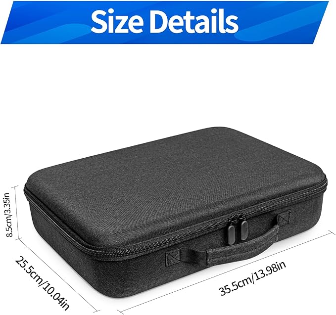 Hard Organizer Bag for Ecovacs mini window cleaning robot Protective Carrying Case(35 * 25.5 * 8.5CM/13.77 * 10 * 3.34inch) (Black)