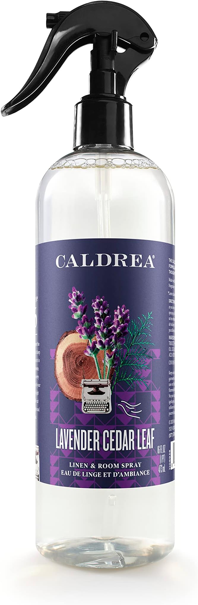 Caldrea Linen And Room Spray Air Freshener Made With Essential Oils Plant-Derived And Other Thoughtfully Chosen Ingredients Lavender Cedar Leaf Scent 16 Oz
