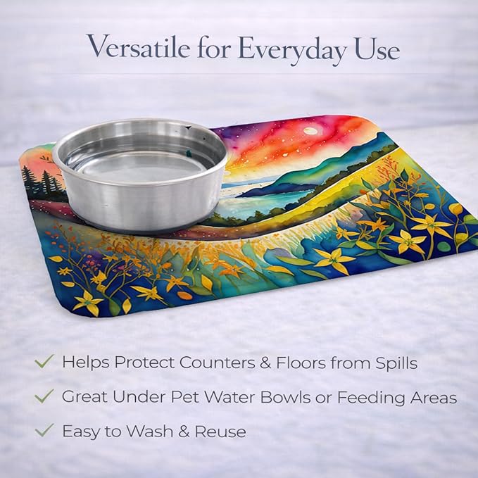 Caroline's Treasures DAC1441DDM Hypericum or St. John�s Wort in Color Dish Drying Mat Absorbent Dish Drying Mat Pad for Kitchen Counter Dish Drainer Mat for Countertop 14 x 21 Multicolor