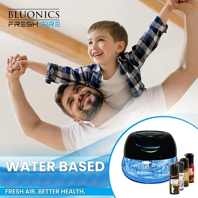 Bluonics Fresh Aire 3 Pack Water Air Washer Air Revitalizer &amp Freshener with 4 Fragrance Bottles 7-Color LED Night Light &amp White Noise Feature
