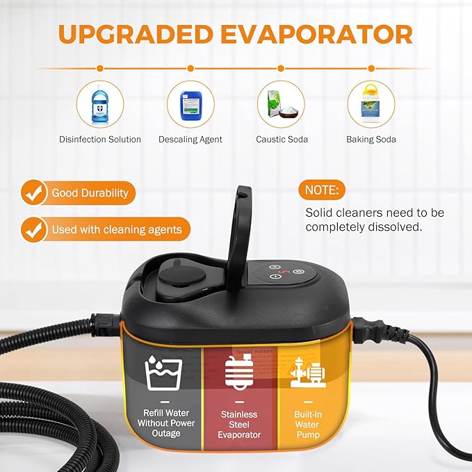 BEAMNOVA Steam Cleaner for Car Detailing 1.2L (41oz) Water Tank Portable Handheld Steamer for Cleaning Steam Gun High Pressure Multipurpose Steam Machine Black