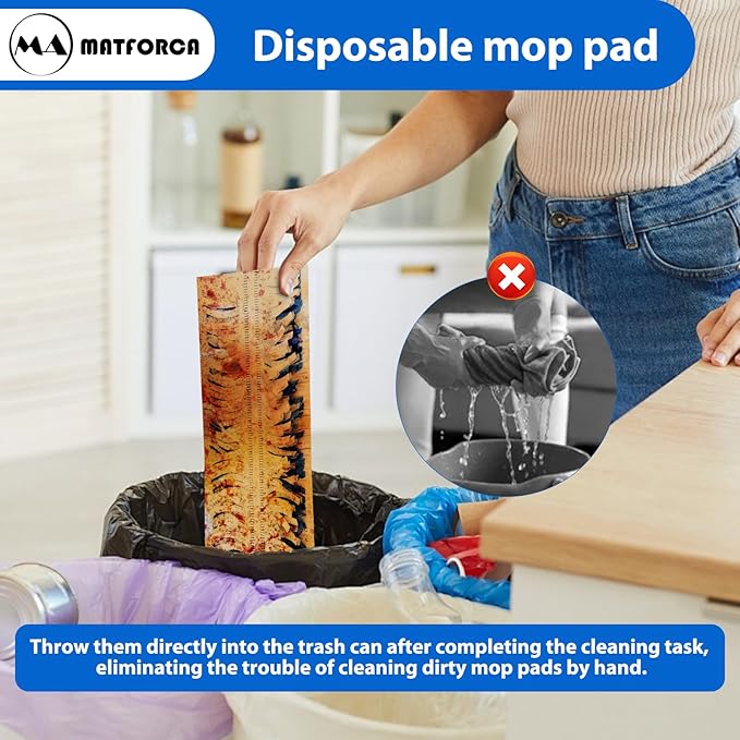 20 Count Swiffer Wet Pads Refill - Plant Fiber Material for Effective Cleaning Disposable Power Mop Pads Refills Blue Color