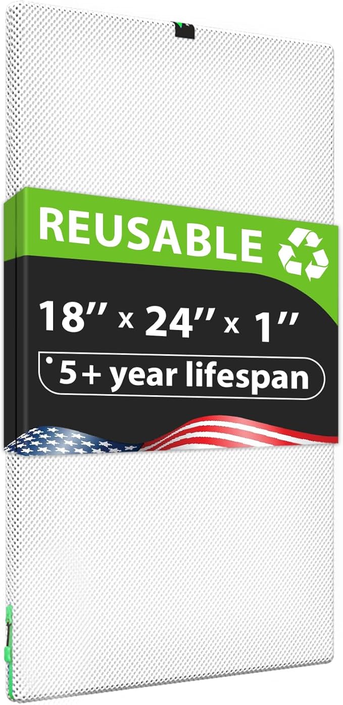 Reair 18x24x1 Air filter Washable and Reusable Air Filter 18x24x1 for AC HVAC Furnace MERV 8 Air Filters Machine Washable &amp Dryer Friendly AC Furnace Air Filter