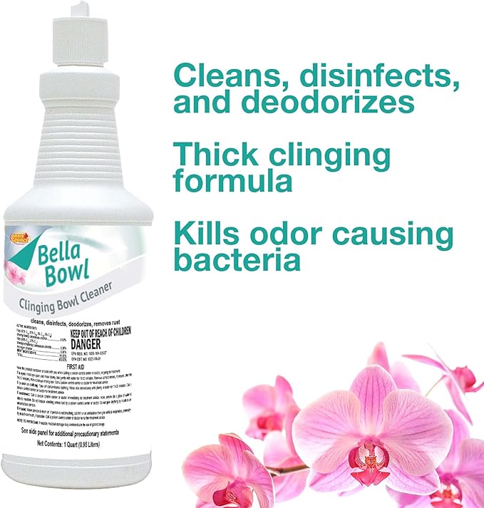 BellaBowl Clinging Acid Bowl Cleaner 1 Quart (3-Pack)…