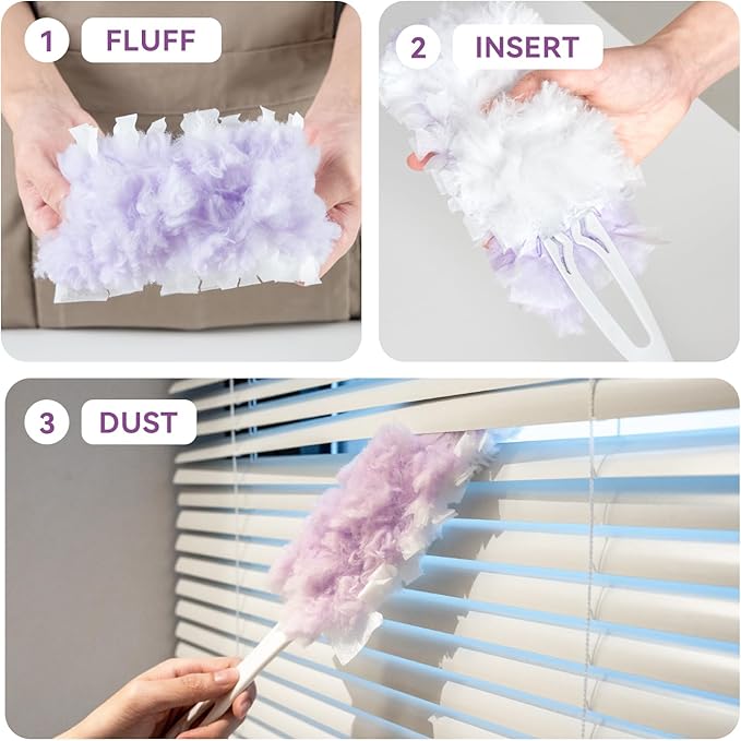 40 Count Duster Refills for Swiffer &amp Swifthoughts Multi-Surface Dusting Refills Disposable 360° Heavy Duty Cleaning Refills for Quick Household Cleaning