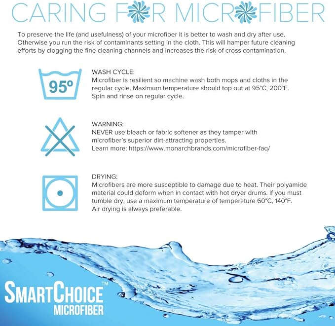 Arkwright Microfiber Tube Mop Head Replacement - (Bulk Case of 12) Heavy Duty Lint Free Super Absorbent &amp Bleach-Safe Janitorial Essential for Commercial &amp Industrial Floor Cleaning 14 oz