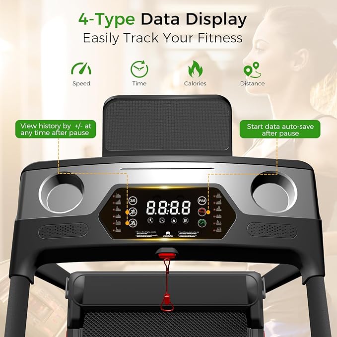 Portable Treadmill with Incline 3.0HP Walking Pad with Handle Bar 3-in-1 Foldable Treadmill for Home Office Small Space with Quiet Brushless 300 LBS Capacity